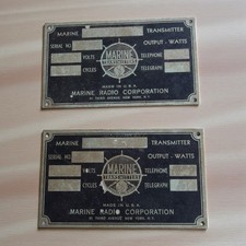 Marine Transmitters - Data ID Tags - Advertising Marine Radio Corporation 1930s