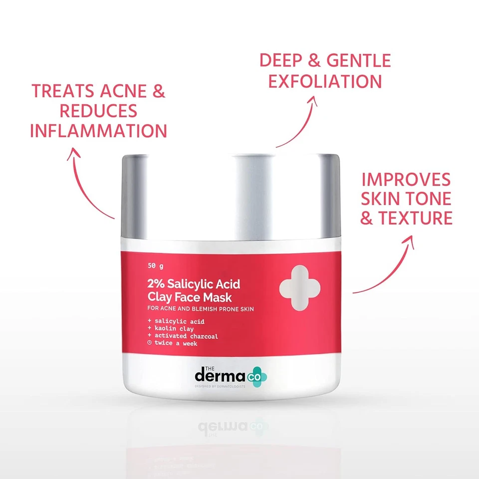 The Derma Co 2% Salicylic Acid Clay Face Mask For All Skin Types 50g - Image 2 of 4