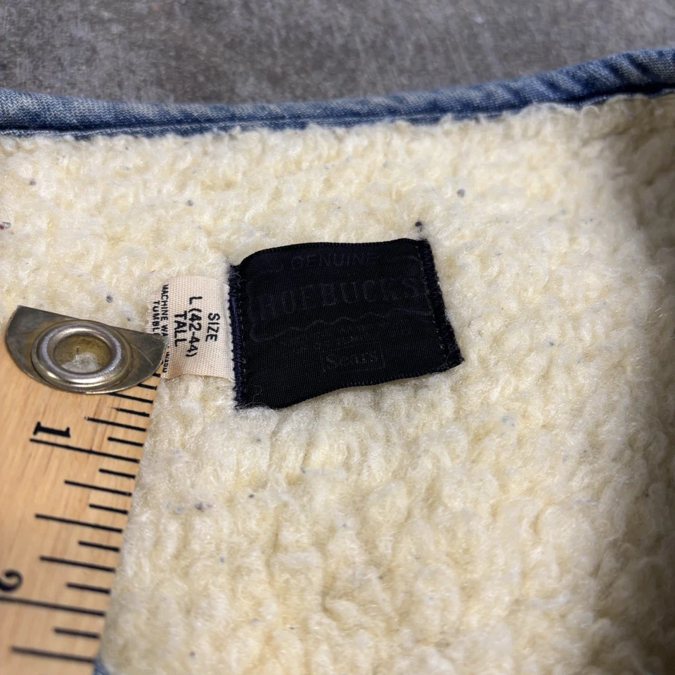 1970s Vintage Sears Roebucks Sherpa Lined Denim Vest Snap Closure Large Tall - Image 4 of 4