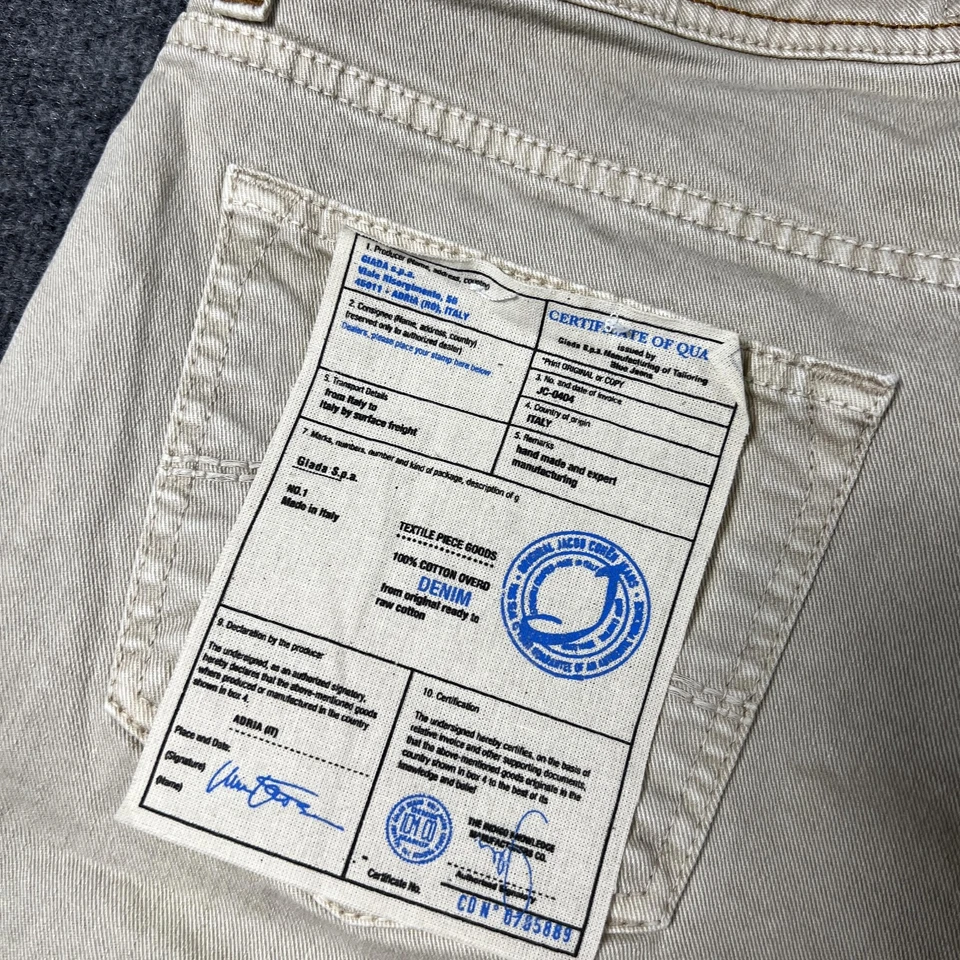 Jacob Cohen Jeans Mens 38 Beige J688 Comfort Made in Italy Stretch Denim Luxury - Image 4 of 4