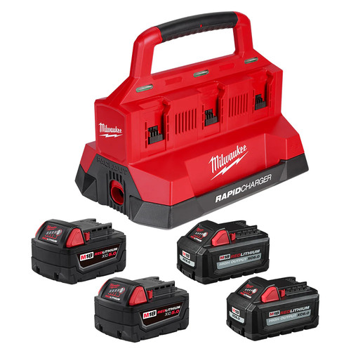 Milwaukee 48-59-1865POC M18 PACKOUT 6-Bay Battery/Charger Starter Kit