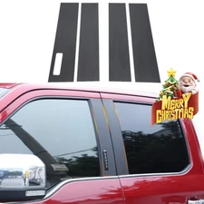 Exterior Window B Pillar Post Trim Accessories For Ford F150 2015+ Carbon Fiber