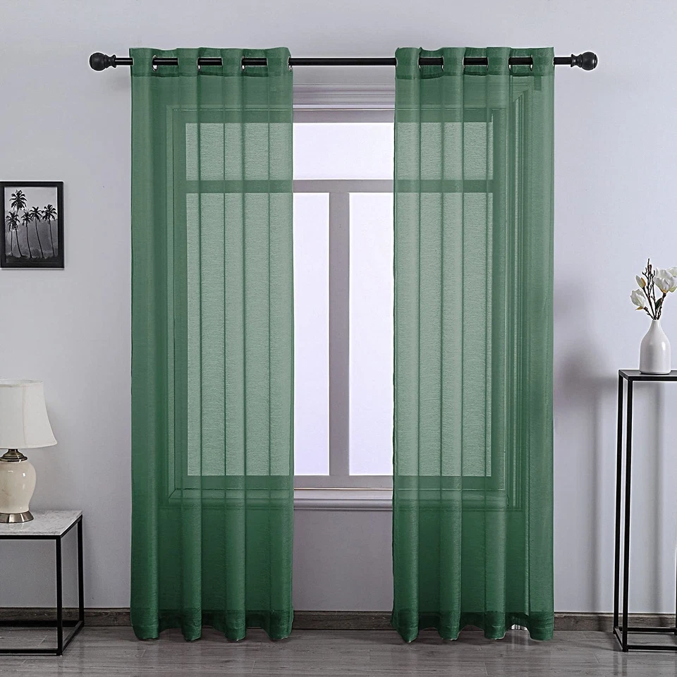 Lot de 2 Rideaux Transparents pour Porte de Patio 240 cm de Long pour Le Pl... - Photo 1/4