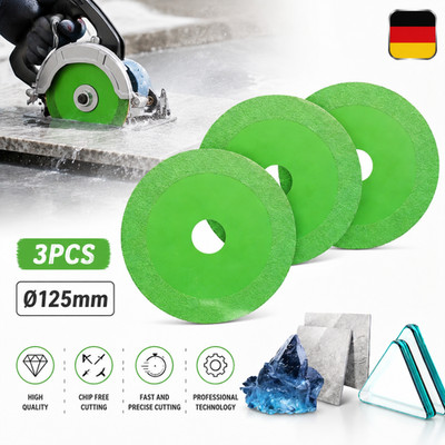 3PCS Ø125mm Diamanttrennscheibe Glasschneidescheibe 1mm ultra-dünn für Jade