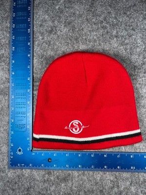Burning Sands Apparel Beanie Toque Adult One Size Red Stripe Knit 100% Acrylic