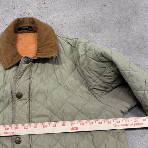 Barbour Men's Brown Orange Liddesdale Quilted Jacket Adult Size XL - Picture 7 of 9