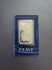 PAMP Suisse Lady Fortuna 1oz .999 Silver Bar Original Assay Holder