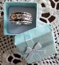 Inspirational "I am enough" Silver in Color Wide Band Size 11 Ring