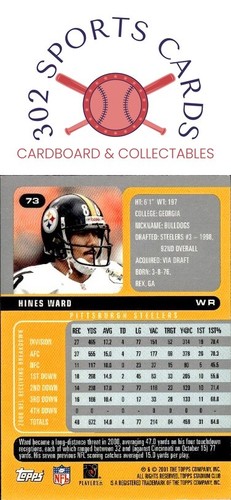 2001 Stadium Club #73 Hines Ward - Picture 2 of 2