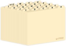 25 Alphabet Dividers Letter Size File Dividers, Heavyweight Manila
