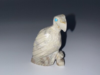 Native American Zuni Stone Eagle Fetish Signed By Dane Malani