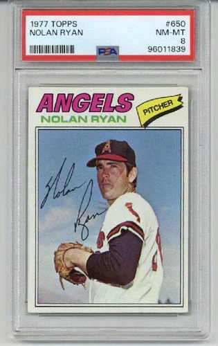 1977 TOPPS #650 NOLAN RYAN CARD CALIFORNIA ANGELS PSA 8 NEAR MINT-MINT BEAUTY