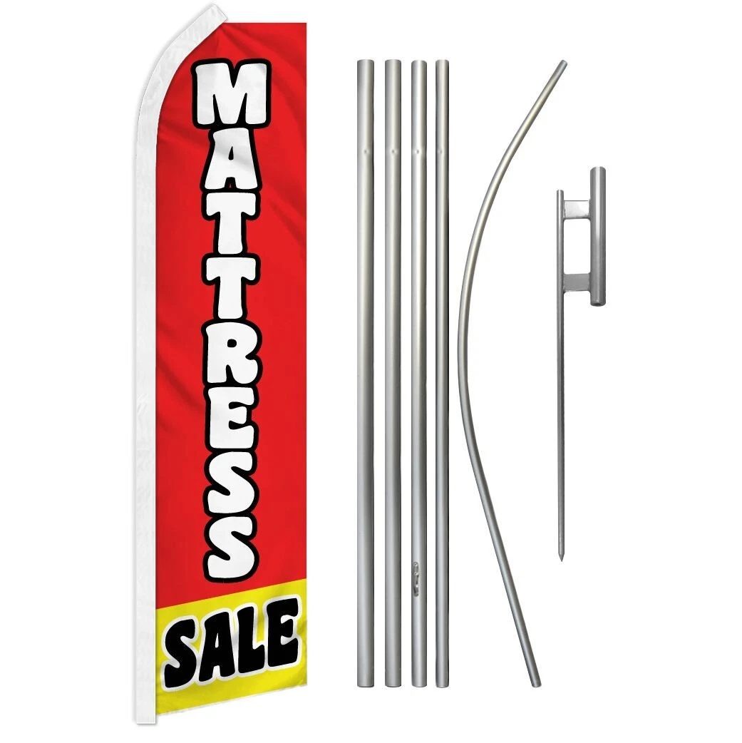 Mattress Sale Red & Yellow Super Swooper Flag & Flag Pole Kit & Ground Spike
Opens in a new window o