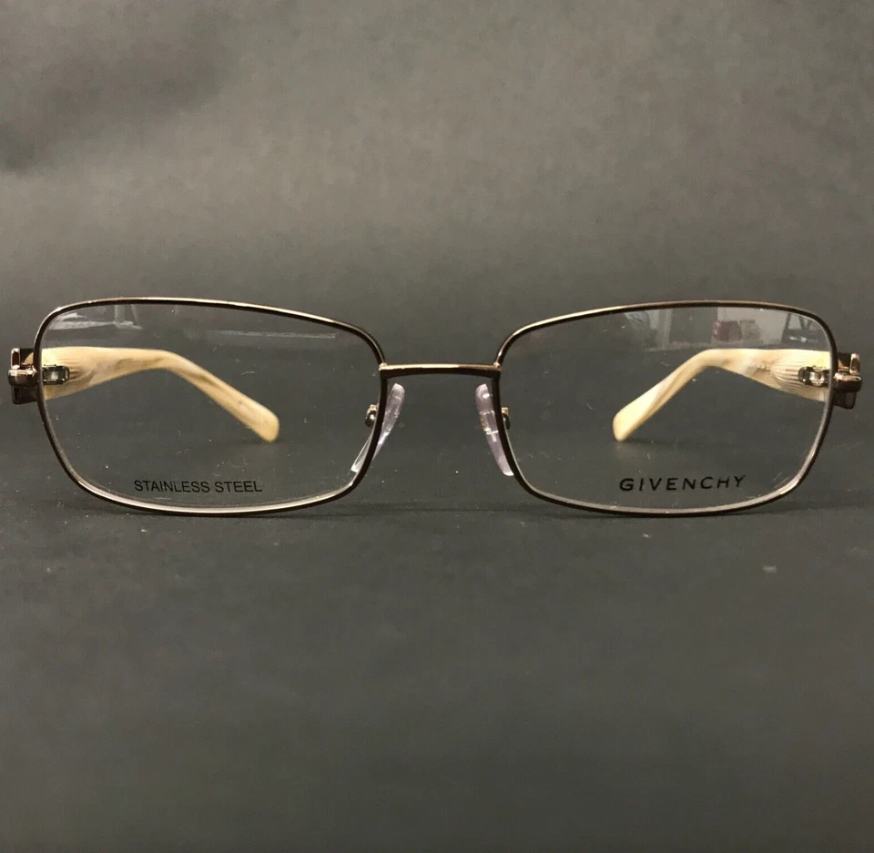 Armações de óculos Givenchy VGV 204 COL.SCCX marrom bege chifre retangular 53-16-135 - Imagem 2 de 4