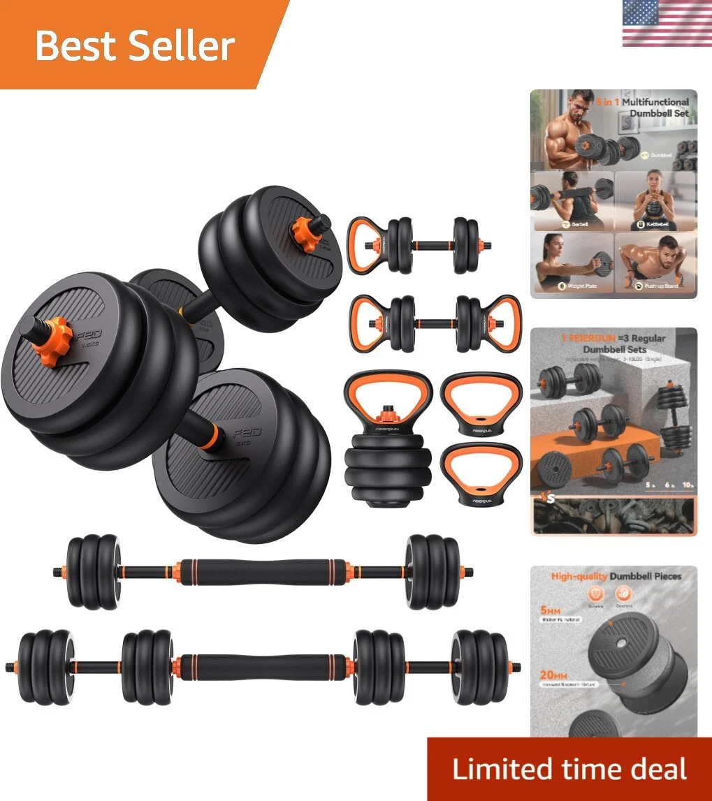 Home Gym Essential: 4-in-1 Adjustable Dumbbell Set 20-90lbs with Safety Nuts