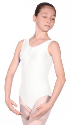 Weiß Nylon/Lycra LEO2 Trikot (Tapper and Pointers) Größe 00 (Alter 2/3) Neu mit Etikett