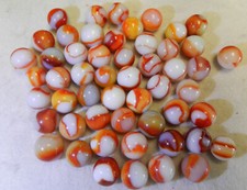  17579m Vintage Group or Lot of 50 Peltier Glass Marbles .55 to .66 Inches