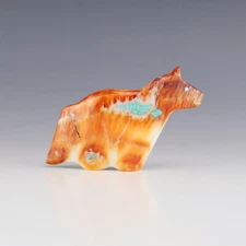 NATIVE AMERICAN ZUNI SPINY OYSTER HORSE FETISH BY LELAND BOONE & DAPHNE QUAM