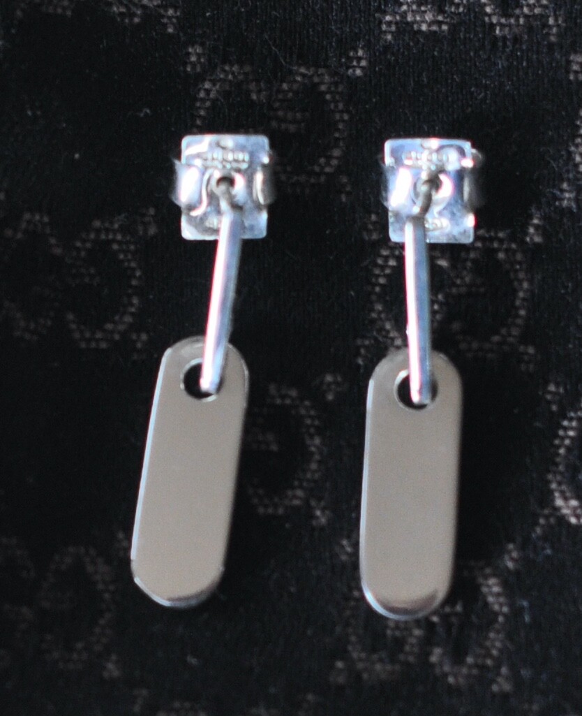 Gucci Logo Dangle Earrings Sterling Silver 925 Ma… - image 1