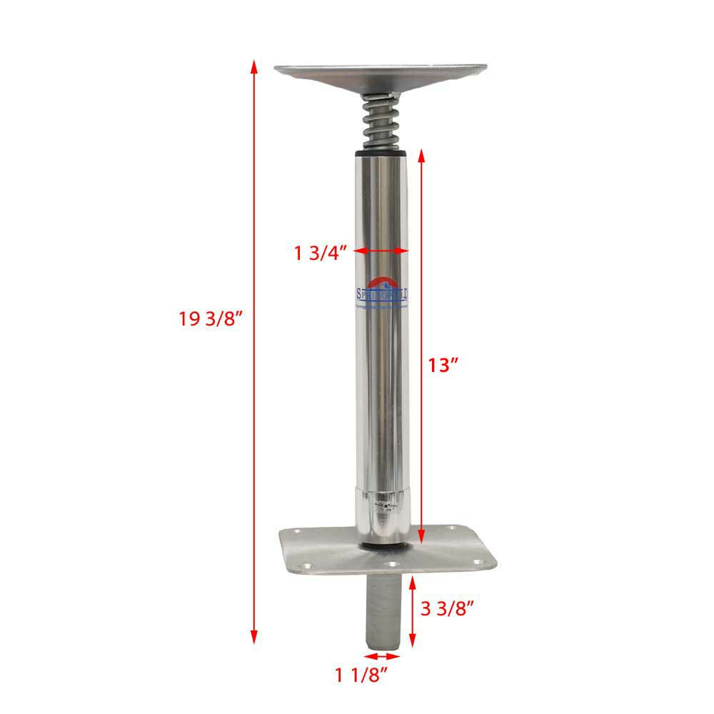 Springfield Boat Seat Pedestal | Kingpin Hi-Lo Fixed w/ 13