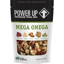 Power Up Mega Omega Trail Mix from Gourmet Nut, Resealable Bag, 14 oz, (1 Pack)