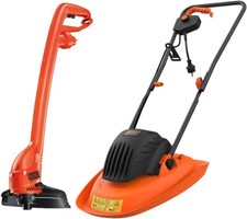 30cm 1200W Electric Hover Lawn Mower & 23cm 250W Electric Grass Trimmer Set