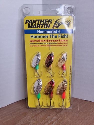 Panther Martin Bass Trout spinners hammered 6, 6-pack size 4 & 6 assortment. New