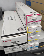 Original OEM Canon GPR-26 Toners, Cyan Black Yellow Magenta Genuine Sealed LOT