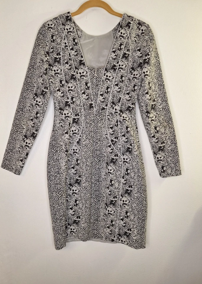 REISS Snake Print Bodycon Dress Size 4 Career Cocktail Mob Wife Office Party - Image 4 of 4