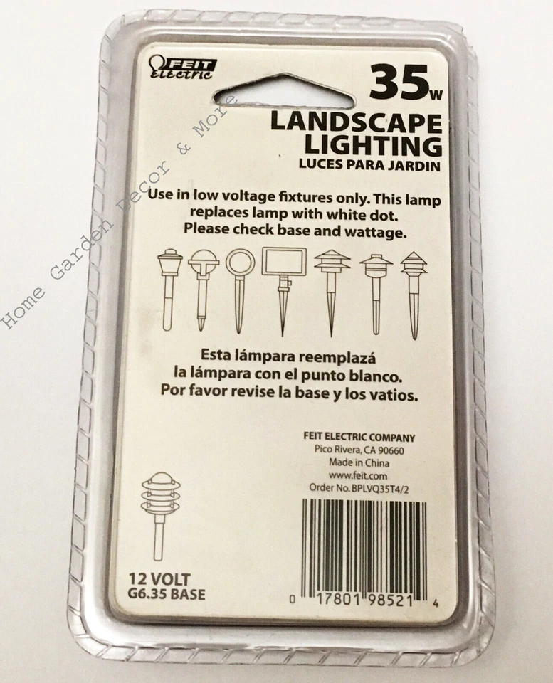 2 PACK Landscape Low Voltage BI-PIN Light BULB 35 Watt G6.35 Base 35W 12V Clear - Image 2 of 2
