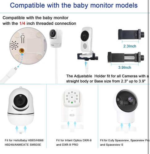 67 Inch Adjustable Height Baby Monitor Floor Stand Holder for Infant Optics DXR- - Picture 3 of 7