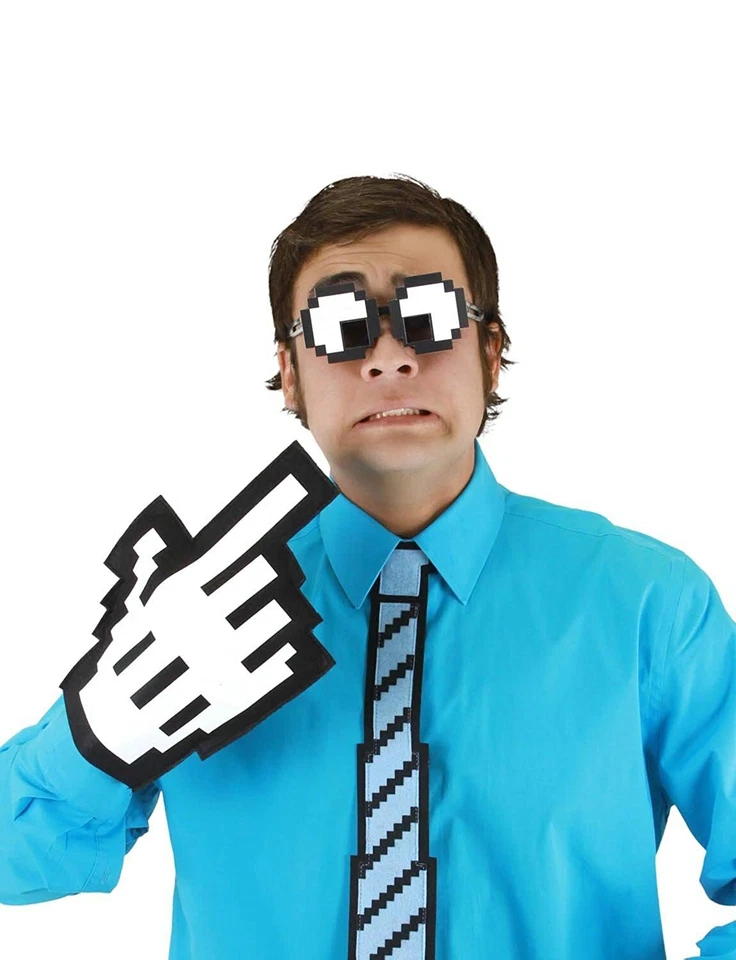 男女通用万圣节视频游戏像素8眼可互换4眼服装眼镜 — 第 3/4 张图片