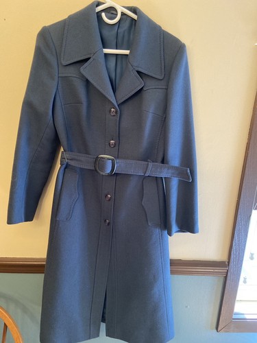 Vtg Exquisite Elegance Europeanne Wool Belted Overcoat EUC