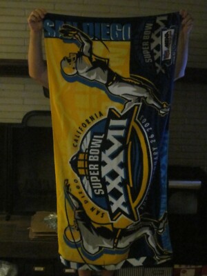 1/26/2003 Super Bowl XXXVlll San Diego Qualcomm Towel Oakland Raiders TB Bucs