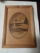 Jeff Nelson Seashore Wood Marquetry Picture Inlay Hudson River Beach 7 x 10 B4