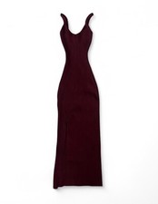 Burgundy Windsor bodycon midi dress, with slit on side side, size small