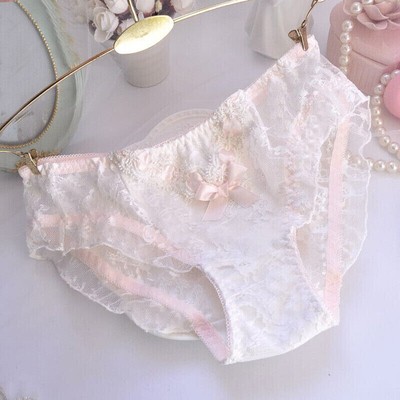 Japanese Lolita Mori Girls Panties Cute Bow Underpants Ruffles Sweet Briefs