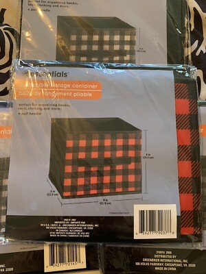 Buffalo ChecK Collapsible Storage Container 8X9X9 inches. Adorable Black & Red