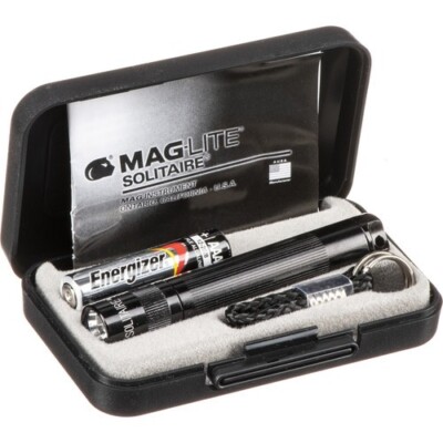 Maglite Solitär 1-Cell AAA Glühend Taschenlampe + Präsentation Box - Schwarz