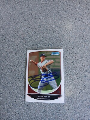 Tony Tenda Signed In Person 2013 Bowman Chrome Nationals Rookie Card
