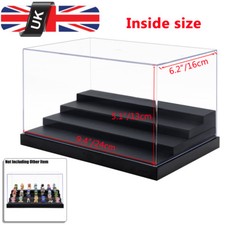 UK Perspex Acrylic Display Box Case 25cm L Plastic Base 4 Steps Clear Dustproof