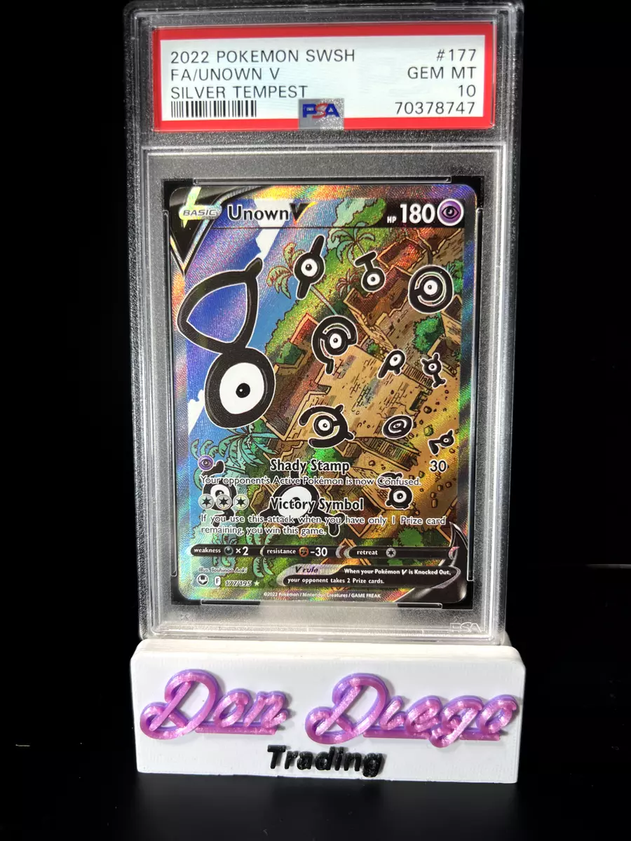 2022 Pokemon Full Art Unown V Silver Tempest PSA 9