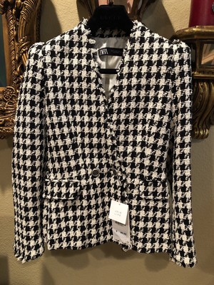 zara houndstooth jacket