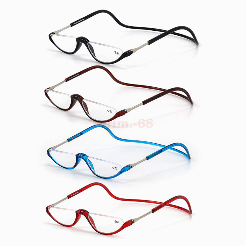 Hanging Folding Magnetic Half-frame Reading Glasses Front Click