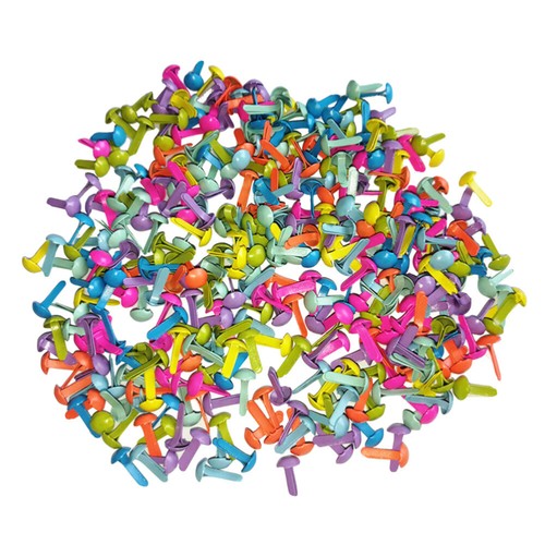 100 Stück farbige zweibeinige Nägel Pastell Brads Scrapbooking Kind