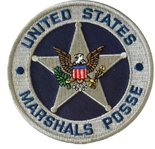U.S. MARSHALS POSSE 4" LOGO PATCH (PD1) GRAY & BLUE