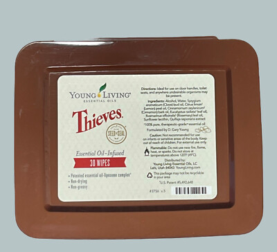 Young Living Thieves  Essential Olis 30 Wipes
