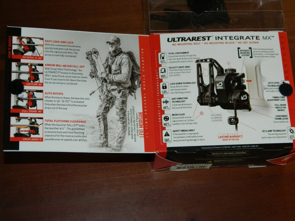 NEW QAD Ultrarest Integrate MX QAD- Black - Bow Rest- LEFT Handed- Integrated - Image 3 of 4