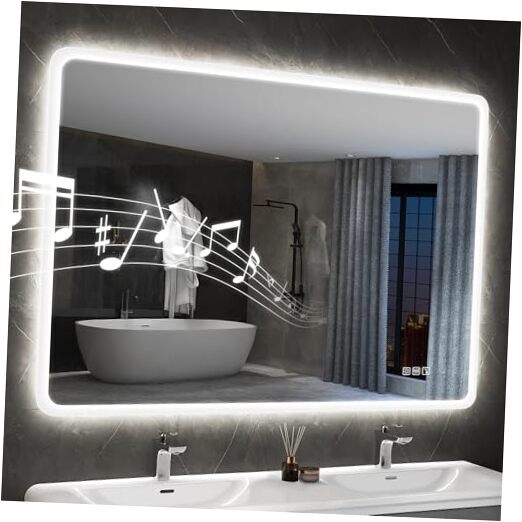 32-Inch LED Bathroom Mirror with Dimmable Lights, Wall-Mounted Vanity Mirror