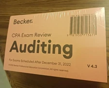 Becker CPA Exam Review Auditing version V 4.3 Flash Cards New in plastic